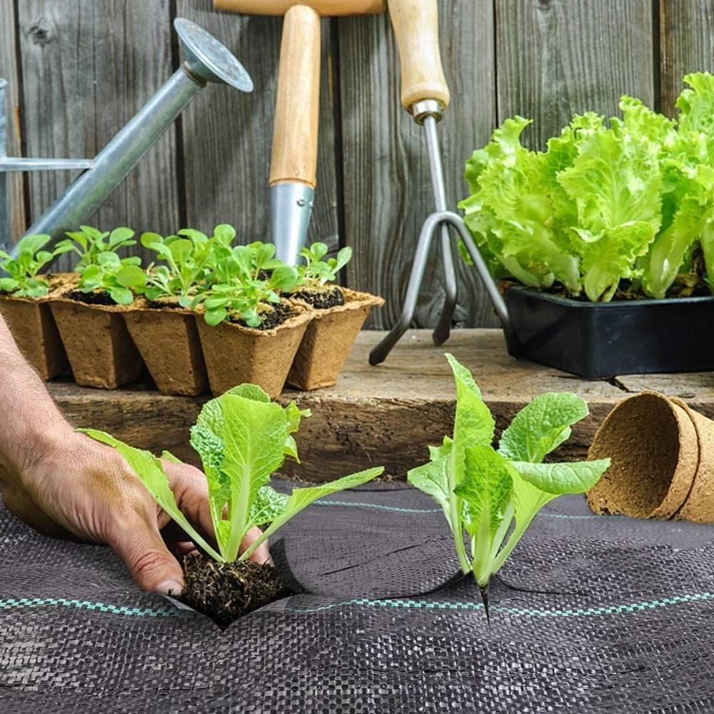 Garden weed barrier fabric